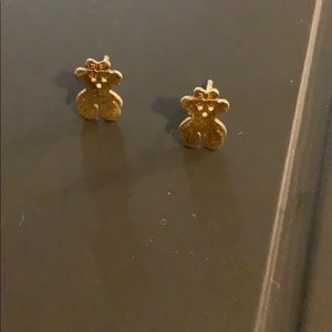 Sterling silver teddy bear earrings